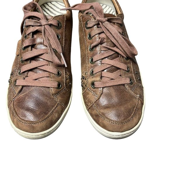 Taos Shoes Womens 8.5 EU39 Freedom Sneakers Brown Leather Casual Walking Studded - Picture 4 of 12